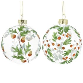 Clear Oak Glass Bauble